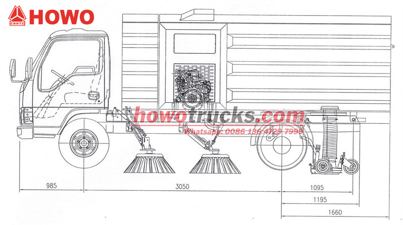HOWO sweeper truck drawing