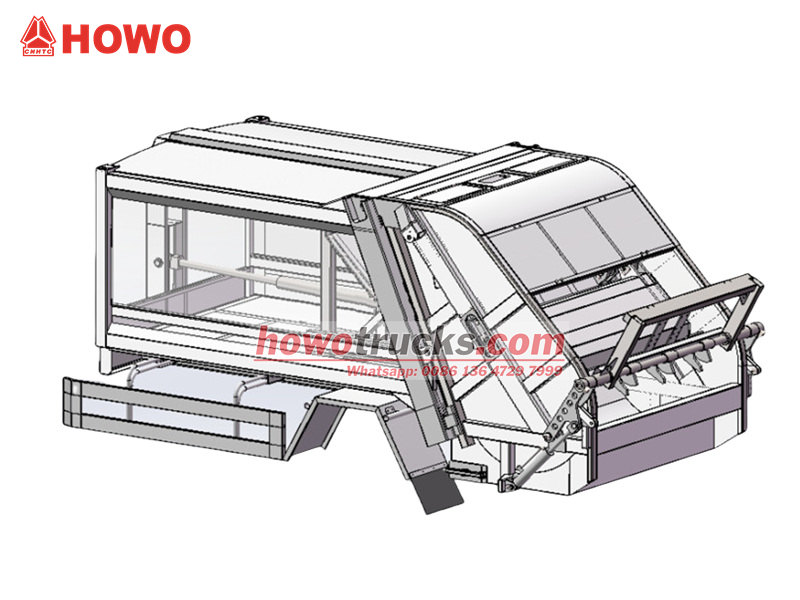HOWO 6×4 refuse compactor truck drawing
