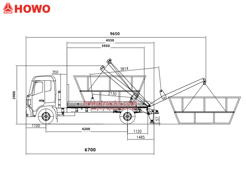 Howo skip loader truck