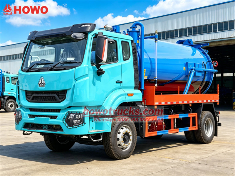 HOWO 10000L sewage vacuum tank truck