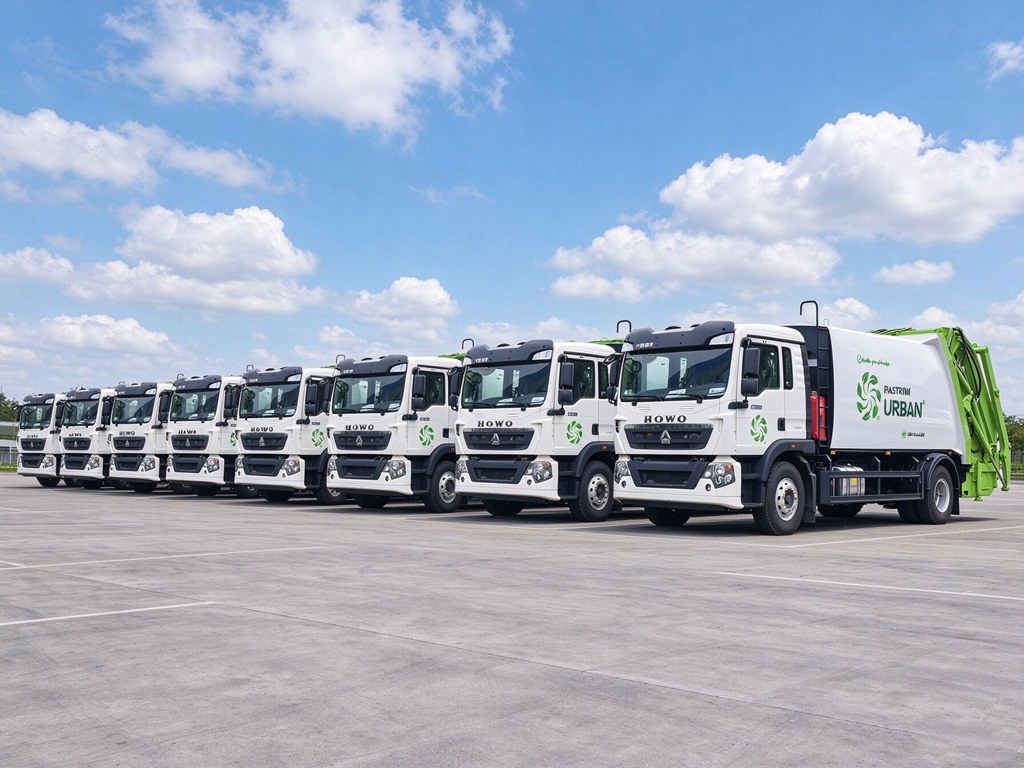 8 units HOWO rear loader compactor trucks export Africa